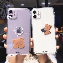 Cute Cartoon Bear Couple IPhone Case