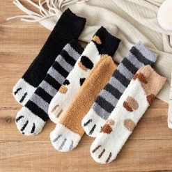 Cute Cat Paw Socks 11 Cute Cat Paw Socks -Kawaii Fashion Shop Funny Cute Style Cat Paw Cartoon Pattern Women Cotton Socks Super Soft Gift For Female Stay 3