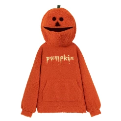 Funny Halloween Orange Pumpkin Pullover Sweatshirt -Kawaii Fashion Shop Funny Halloween Orange Pumpkin Pullover Sweatshirt 1