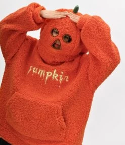 Funny Halloween Orange Pumpkin Pullover Sweatshirt -Kawaii Fashion Shop Funny Halloween Orange Pumpkin Pullover Sweatshirt 3
