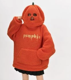 Funny Halloween Orange Pumpkin Pullover Sweatshirt -Kawaii Fashion Shop Funny Halloween Orange Pumpkin Pullover Sweatshirt 4