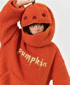 Funny Halloween Orange Pumpkin Pullover Sweatshirt -Kawaii Fashion Shop Funny Halloween Orange Pumpkin Pullover Sweatshirt 6