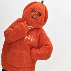 Funny Halloween Orange Pumpkin Pullover Sweatshirt -Kawaii Fashion Shop Funny Halloween Orange Pumpkin Pullover Sweatshirt 7