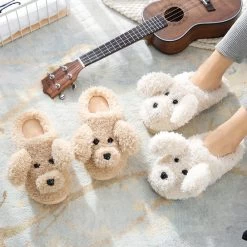 Kawaii Milky Cow Fluffy Slippers -Kawaii Fashion Shop Fur Dog Slippers New 2022 High Quality Cute Cartoon Animal Women Winter Warm Plush Home Fluffy 5