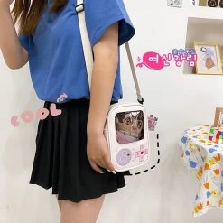 Game Console Shoulder Bag 11 Game Console Shoulder Bag -Kawaii Fashion Shop Game Console 20cm Doll Bag Women s Transparent Bag For Girls Cute Phone Purse Shoulder Bag 3