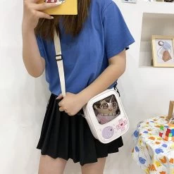 Game Console Shoulder Bag 13 Game Console Shoulder Bag -Kawaii Fashion Shop Game Console 20cm Doll Bag Women s Transparent Bag For Girls Cute Phone Purse Shoulder Bag 5