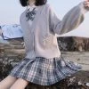 Kawaii Youth School Uniform Sweater -Kawaii Fashion Shop Girls Japanese Korean School Uniform Knitted Cardigan Student Costume College Youth Purity Spring Autumn Sweet Fashion