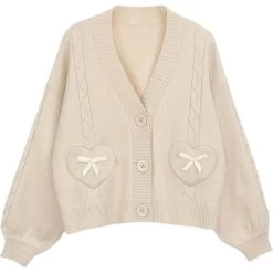 Kawaii Youth School Uniform Sweater -Kawaii Fashion Shop Girls Japanese Korean School Uniform Knitted Cardigan Student Costume College Youth Purity Spring Autumn Sweet Fashion 5