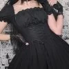 Babydoll Maiden Dress -Kawaii Fashion Shop Goth Dark Mall Gothic Bandage Harajuku White Dresses Lolita Kwaii Black Women Sexy Mini Dress Lace