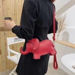Kawaii Elephant Shoudler Bag -Kawaii Fashion Shop HISUELY New Creative Funny Elephant Shape Shoudler Bag for Women Mini Cartoon Crossbody Bag Phone Purses 1