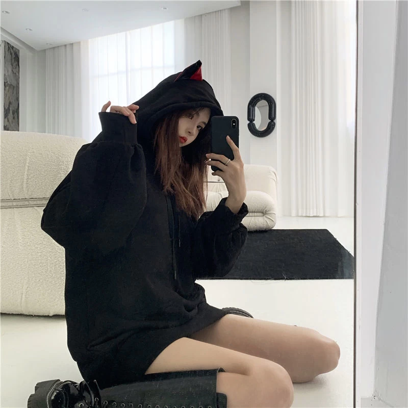 Kawaii Black Cat Ears Hoodie 7 Kawaii Black Cat Ears Hoodie - Image 5