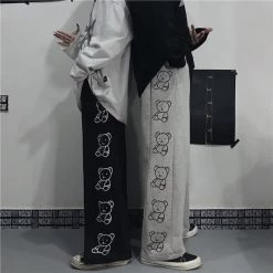 Wide Leg Cartoon Print Pants 10 Wide Leg Cartoon Print Pants -Kawaii Fashion Shop HOUZHOU Korean Style Wide Leg Pants Cartoon Print Harajuku Trousers Women Streetwear Autumn Fashion Casual Sweatpants 2