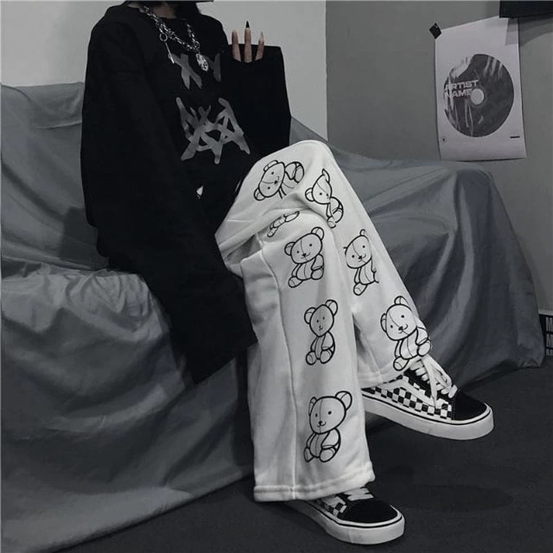Wide Leg Cartoon Print Pants 3 Wide Leg Cartoon Print Pants