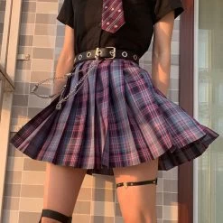 Kawaii Fashion Shop 35 Purple Jk Plaid Mini Skirt