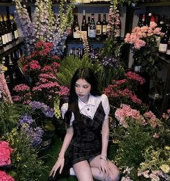 Korean Fashion Slim Patchwork Plaid Dress 13 Korean Fashion Slim Patchwork Plaid Dress -Kawaii Fashion Shop HOUZHOU Shirt Patchwork Plaid Dress Women Summer Korean Fashion Slim Cute Bandage Mini Dress Fake Two 5