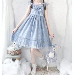 Sweet Blue Polyester Sleeveless Lolita Dress -Kawaii Fashion Shop Ha02a841c714c4e5d8c2b54e932eac7f5Z