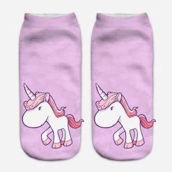 Kawaii Harajuku 3D Unicorn Socks -Kawaii Fashion Shop Harajuku 3D Print Unicorn Socks Women Kawaii Ankle Licorne Chaussette Femme Calcetines Mujer Cute Art Socks 2
