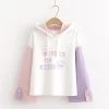 Harajuku Kawaii Teen Girl Hoodies -Kawaii Fashion Shop Harajuku Kawaii Teen Girl Hoodies Cute Cat Cartoon Graphic Women Sweetshirts Hooded Sweatshirt Vintage Striped Fashion