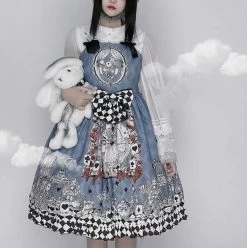 Gothic Alice Printed Lolita Suspender Dress