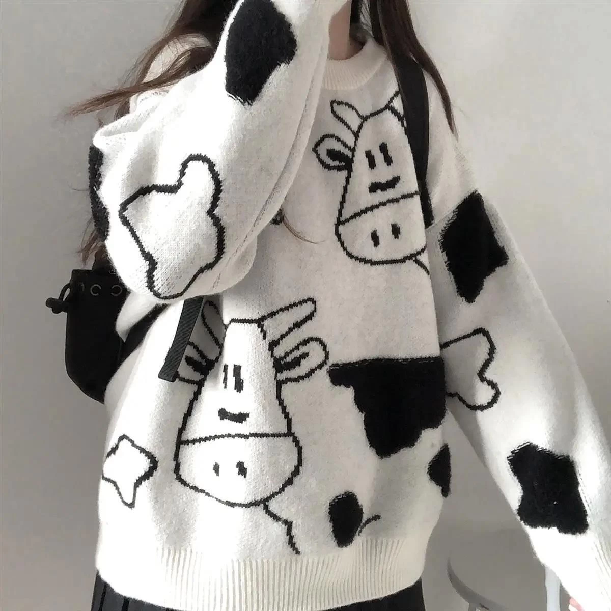 Kawaii Pullover Cow Sweater 9 Kawaii Pullover Cow Sweater - Image 7