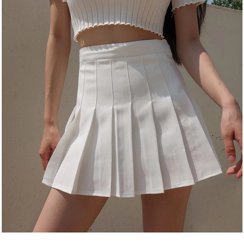 Kawaii White Pleated Skirt 3 Kawaii White Pleated Skirt