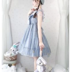 Sweet Blue Polyester Sleeveless Lolita Dress -Kawaii Fashion Shop Hdc0af9e804ef4c9fb573fb61fb85632cC