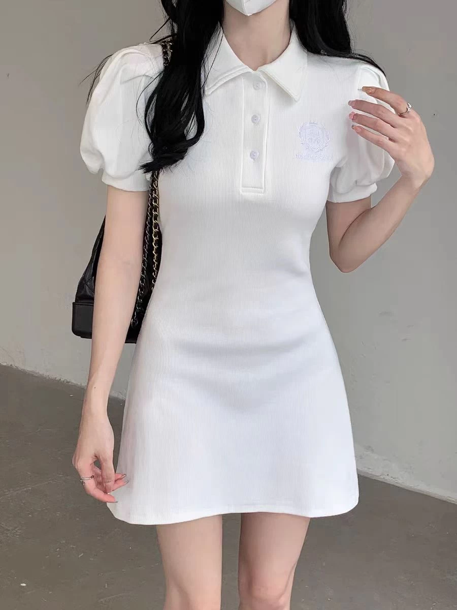 Heart Puff Sleeve Polo Dress 7 Heart Puff Sleeve Polo Dress - Image 5