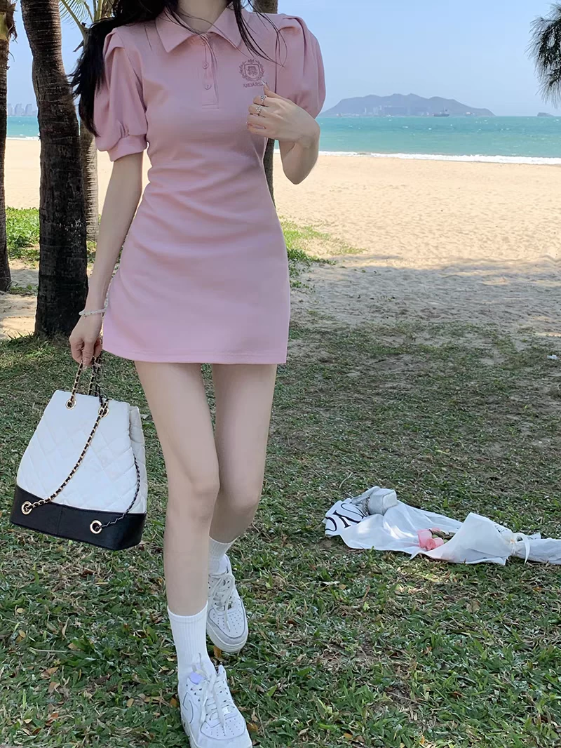 Heart Puff Sleeve Polo Dress 5 Heart Puff Sleeve Polo Dress - Image 3