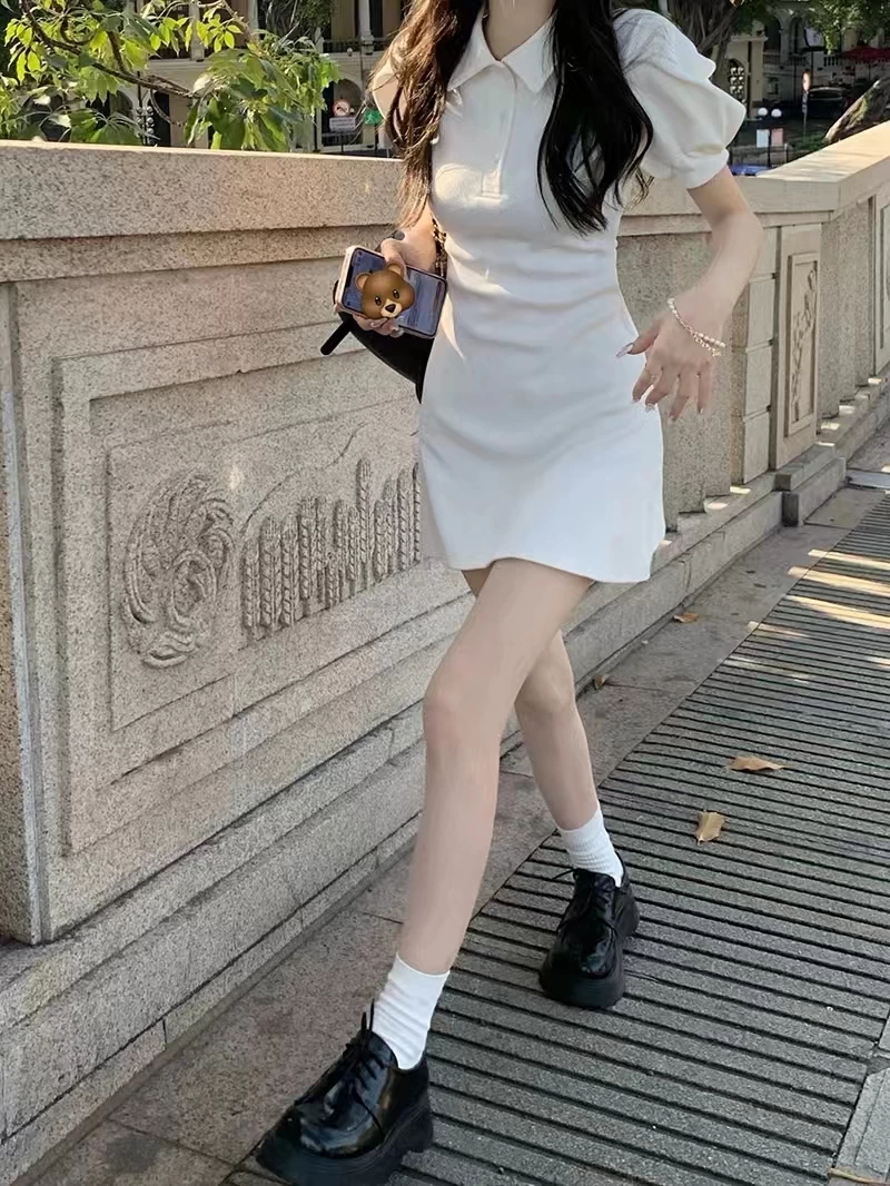 Heart Puff Sleeve Polo Dress 8 Heart Puff Sleeve Polo Dress - Image 6