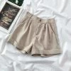 Japanese High-Waisted Shorts 2 Japanese High-Waisted Shorts -Kawaii Fashion Shop High Waisted Shorts Women Simple Japanese Style Chic Casual Soft Daily Ladies Trousers Basic Loose Ins 3