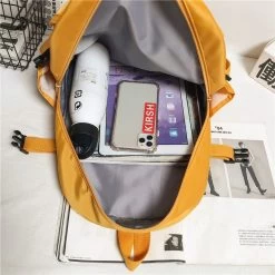 Harajuku Hip-hop Solid Color Backpack -Kawaii Fashion Shop Hip hop Solid Color Backpack Unisex Original Design Multi buckle School Bag Outdoor Sports Nylon Bag 4