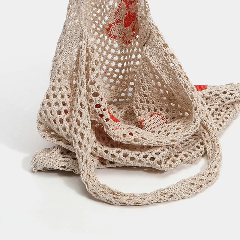 Summer Flower Mesh Tote Shopping Bag 6 Summer Flower Mesh Tote Shopping Bag - Image 4