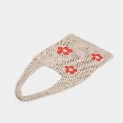 Summer Flower Mesh Tote Shopping Bag 13 Summer Flower Mesh Tote Shopping Bag -Kawaii Fashion Shop Hylhexyr Summer Flower Handbag Women s Knitted Shoulder Bag Ins Large Capacity Shopping Tote Simple Woven 5