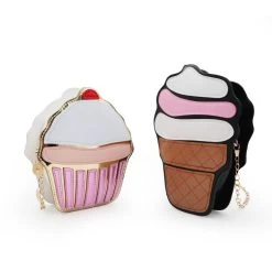 Kawaii Ice Cream Bags -Kawaii Fashion Shop Ice Cream Bags for Women 2020 Cute Cartoon Cupcake Mini Bags PU Leather Small Chain Clutch 4