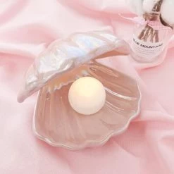 Mermaid Shell Night Light 12 Mermaid Shell Night Light -Kawaii Fashion Shop Ins Japanese Style Ceramic Shell Pearl Night Light Streamer Mermaid Fairy Shell Night Lamp For Bedside 4