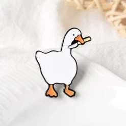 Kawaii Cartoon Goose Brooch -Kawaii Fashion Shop Ins Tide Creative Cartoon Untitled Goose Game Game Big Goose Brooch Cute Enamel White Goose Badge 2