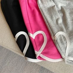 Korean Fashion Love Heart Sport Shorts -Kawaii Fashion Shop JMPRS Summer Elastic Waist Shorts Women s Korean Style Loose Casual Wide Leg Pants Female High 4