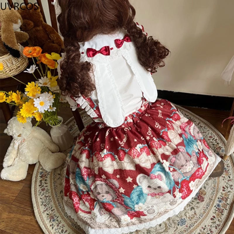 Kawaii Sweet Bear Print Lolita Jsk Dress 8 Kawaii Sweet Bear Print Lolita Jsk Dress - Image 6