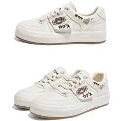 Japanese All-match Cute Bear White Sneakers 13 Japanese All-match Cute Bear White Sneakers -Kawaii Fashion Shop Japanese All match Cute Bear White Sneakers 4