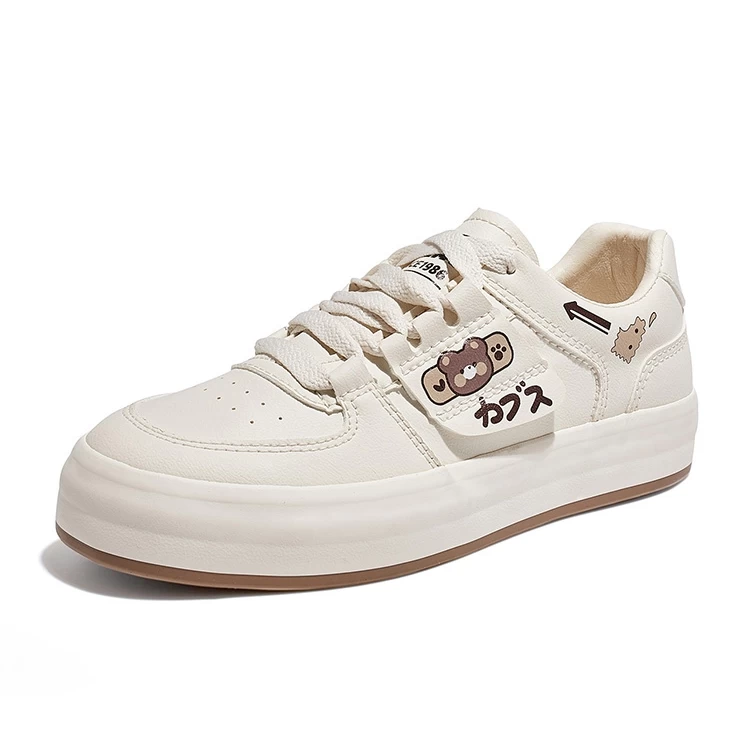 Japanese All-match Cute Bear White Sneakers 8 Japanese All-match Cute Bear White Sneakers - Image 6