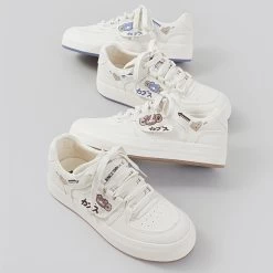 Japanese All-match Cute Bear White Sneakers 16 Japanese All-match Cute Bear White Sneakers -Kawaii Fashion Shop Japanese All match Cute Bear White Sneakers 8
