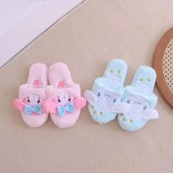 Kawaii Fuzzy Kuromi Slippers 10 Kawaii Fuzzy Kuromi Slippers -Kawaii Fashion Shop Japanese Anime Slipper Cartoon Warm Plush Home Shoes Kuromied Flat Non slip Indoor Slippers Gifts For 2