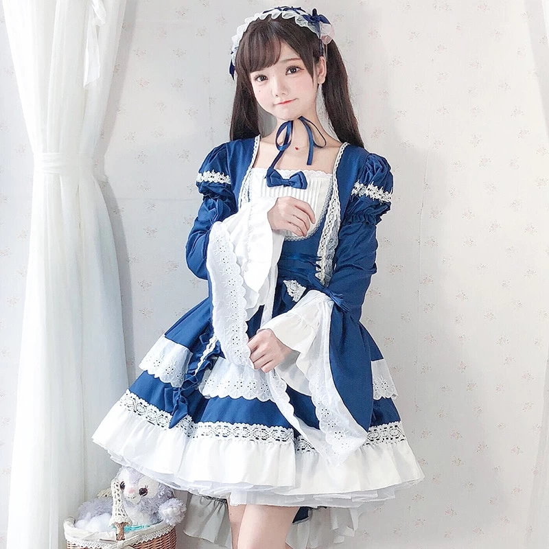 Kawaii Lolita OP Ruffles Maid Dresses 4 Kawaii Lolita OP Ruffles Maid Dresses - Image 2