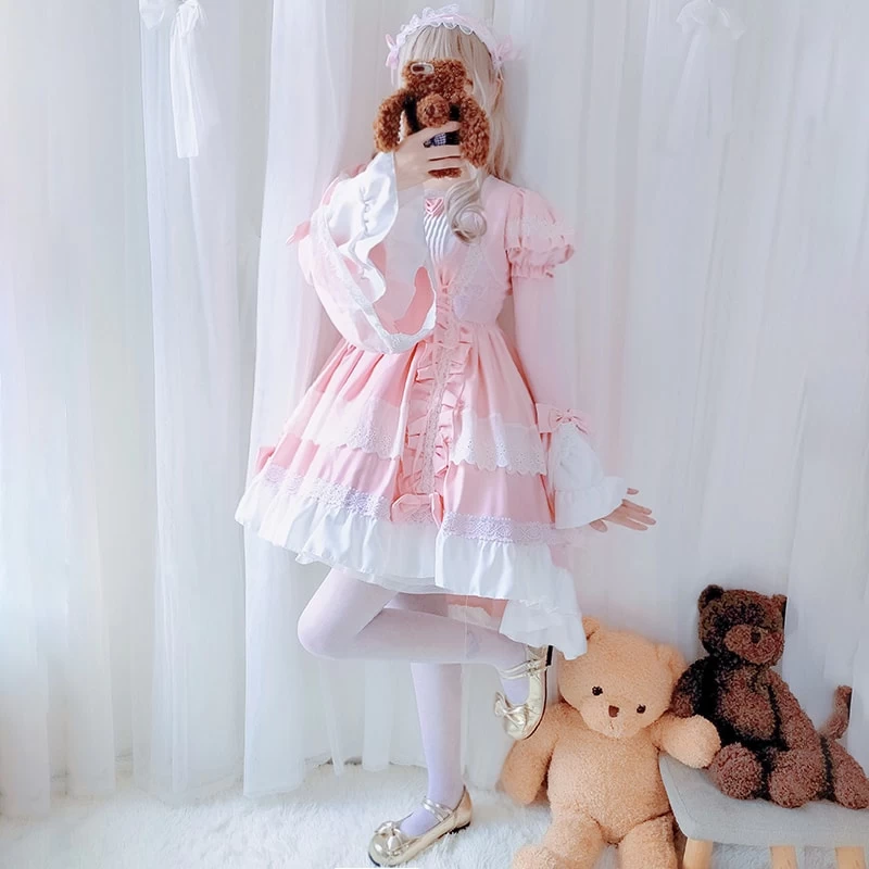 Kawaii Lolita OP Ruffles Maid Dresses 6 Kawaii Lolita OP Ruffles Maid Dresses - Image 4