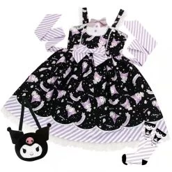 Kawaii Melody & Cinna Lolita Dress -Kawaii Fashion Shop Japanese Harajuku Y2k Mini Gothic Lolita Jsk Shirt Women Vintage Sleeveless Princess Party Girl Pink Sweet 3