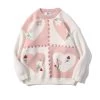 Japanese Heart Embroidered Round Neck Sweater -Kawaii Fashion Shop Japanese Heart Embroidered Round Neck Sweater 4