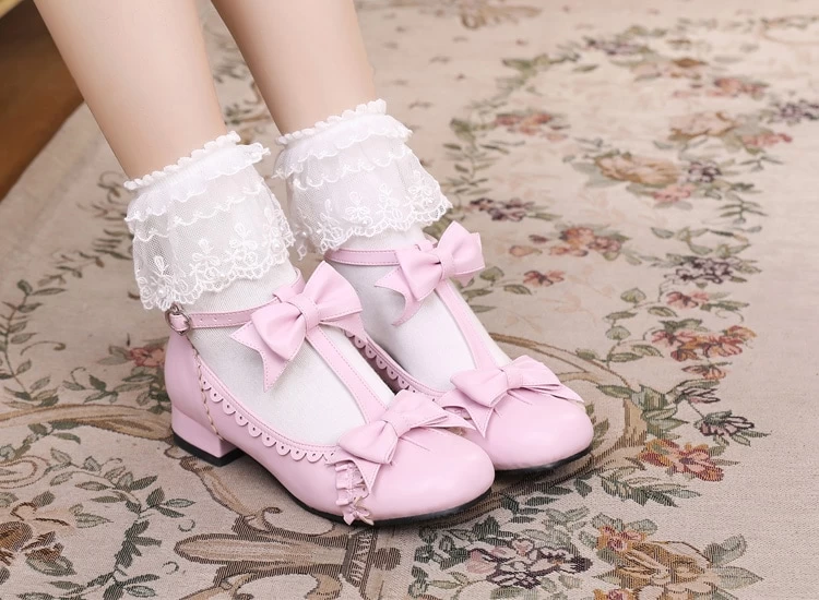 Pink Bow Lolita Shoes 3 Pink Bow Lolita Shoes