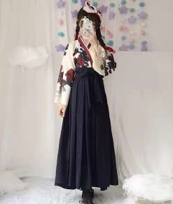 Japanese Original Style Kimono Long Dress Set 12 Japanese Original Style Kimono Long Dress Set -Kawaii Fashion Shop Japanese Original Style Kimono Long Dress Set 1