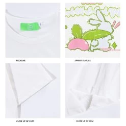 Japanese Retro Cartoon Rabbit Print T-shirt -Kawaii Fashion Shop Japanese Retro Cartoon Rabbit Print T shirt 6