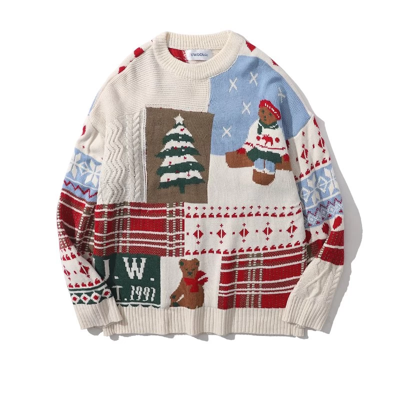 Japanese Retro Christmas Bear Crew Neck Sweater 5 Japanese Retro Christmas Bear Crew Neck Sweater - Image 3